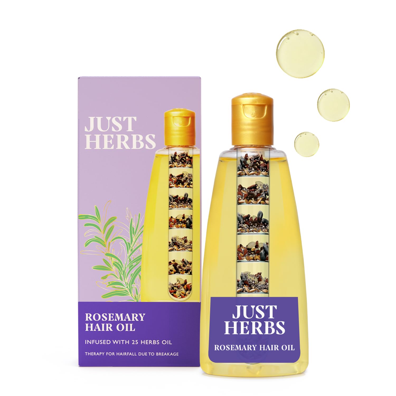 Just Herbs Rosemary Hair Oil | For Hair Growth | Hair Fall Control | Scalp Health | Hair Follicles Ideal for Regular Use and Suitable for All Hair Types | Men & Women 180ml-image-48