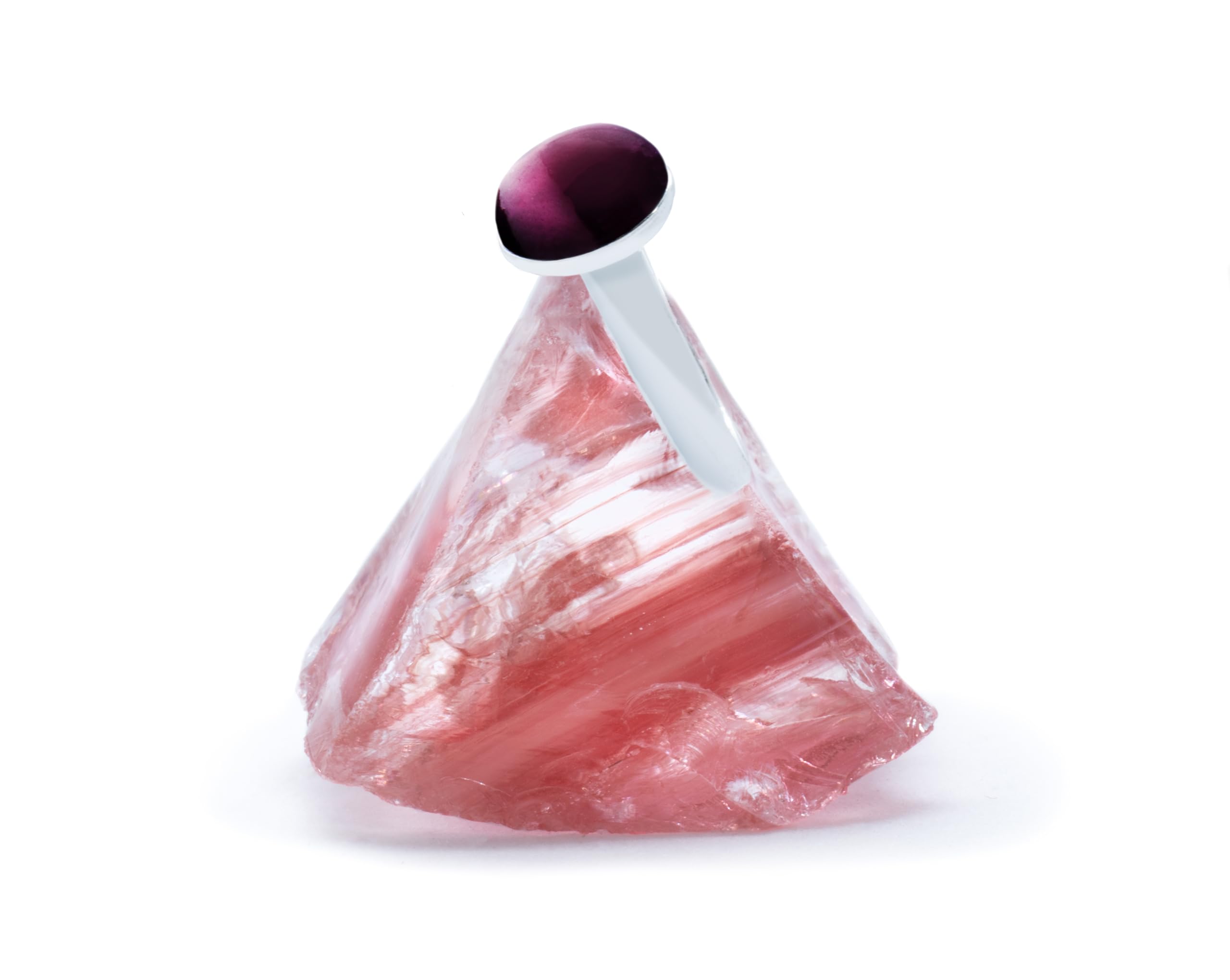 Anello Argento 925 con Granato Naturale: Pietra di Passione e Protezione - Gioiello Artigianale Fatto a Mano in Italia - Regalo Perfetto per Donna, Mamma, Ragazza - Anello Elegante in Argento