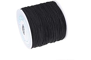 1mm Black Elastic Cord: Stretch String for Bracelets