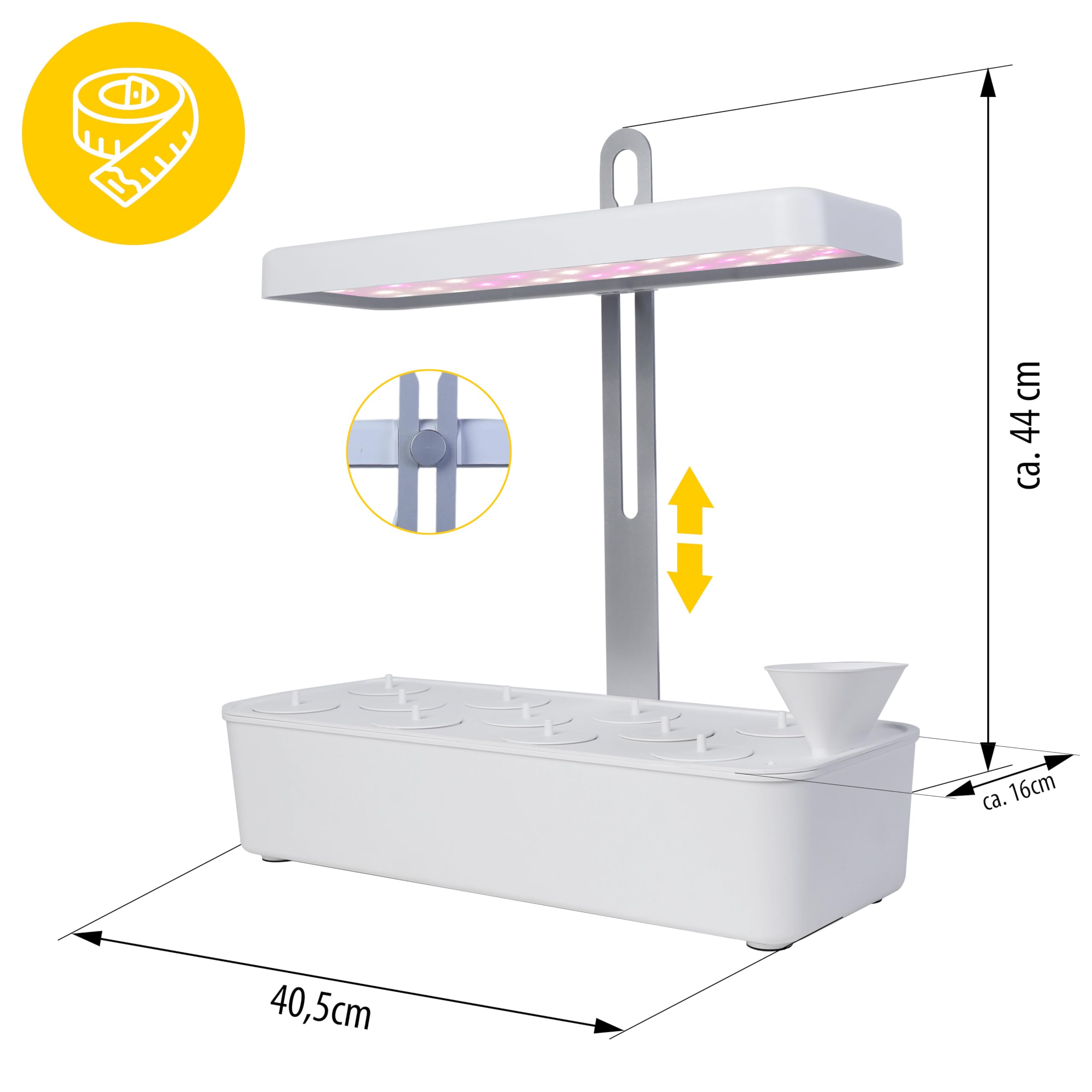 Northpoint Hydroponiczny system uprawy roślin LED lampa do roślin ogród ziołowy lampa do uprawy roślin 22 W, 1350 lumenów, 10 sadzonek, regulacja wysokości, timer