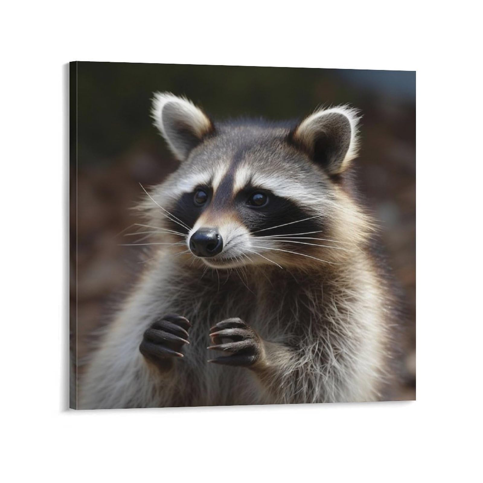 Raccoon Canvas Wall Art for Bedroom 12x12inch(30x30cm) Canvas Prints Artwork for Walls Modern Picture Artwork Painting for Living Room Aesthetic Wall Paintings for Bathroom Kitchen Office Decor