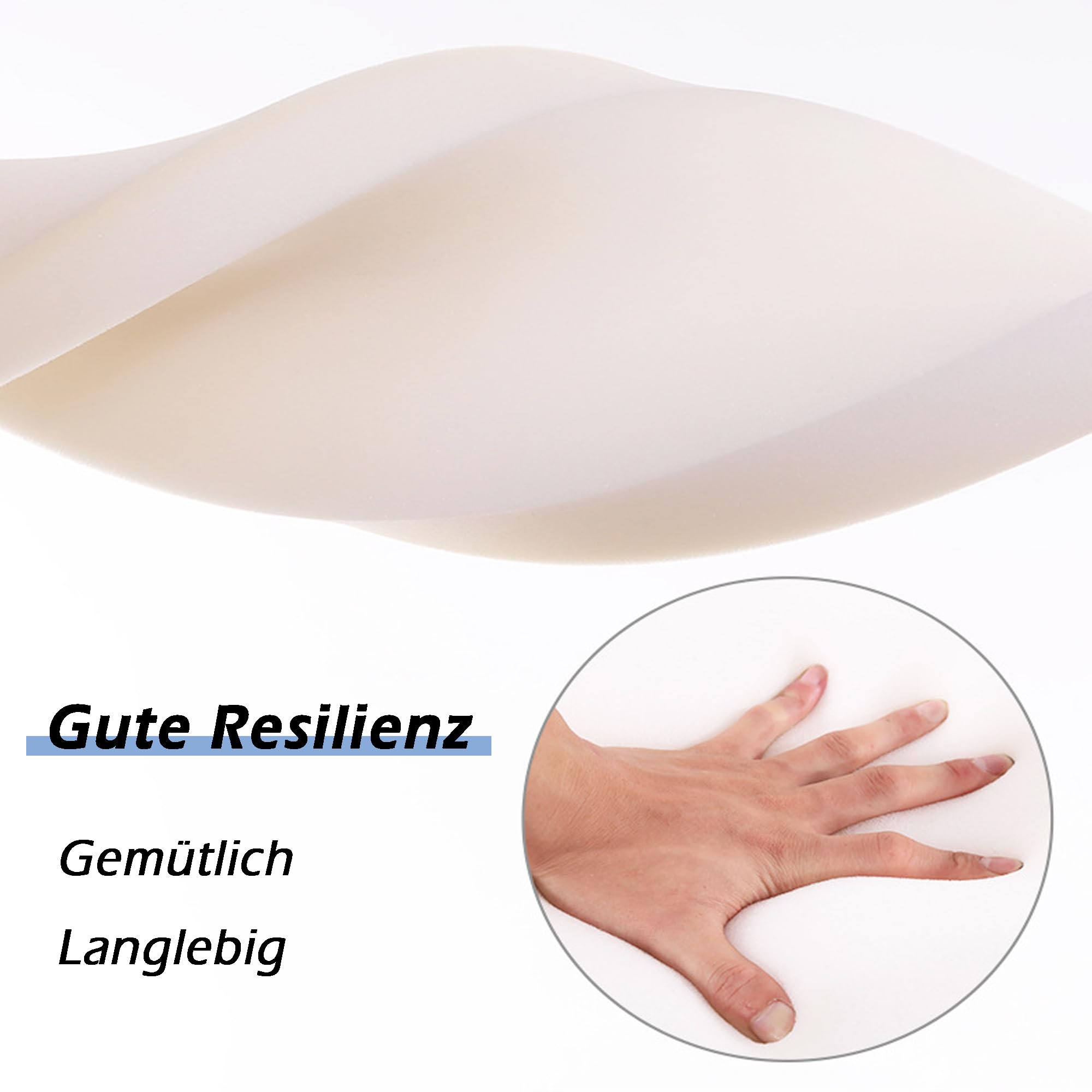 Benutzerdefinierte Schaumstoff Polster, Hohe Dichte Schaum, Weiß Schaumstoff für Sofa, Ersatz-Schaumstoff, Sitzpolster, Haustierbett, Schaumstoff Zuschnitt (Dicke 10cm,150x50cm)