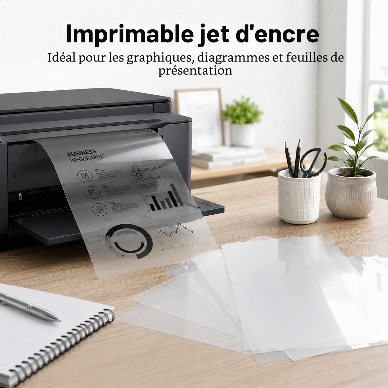Lot de 50 feuilles transparentes A3 en acétate pour imprimante à jet d'encre, projecteur, imprimante laser, sérigraphies, 420 x 297 x 0,1 mm