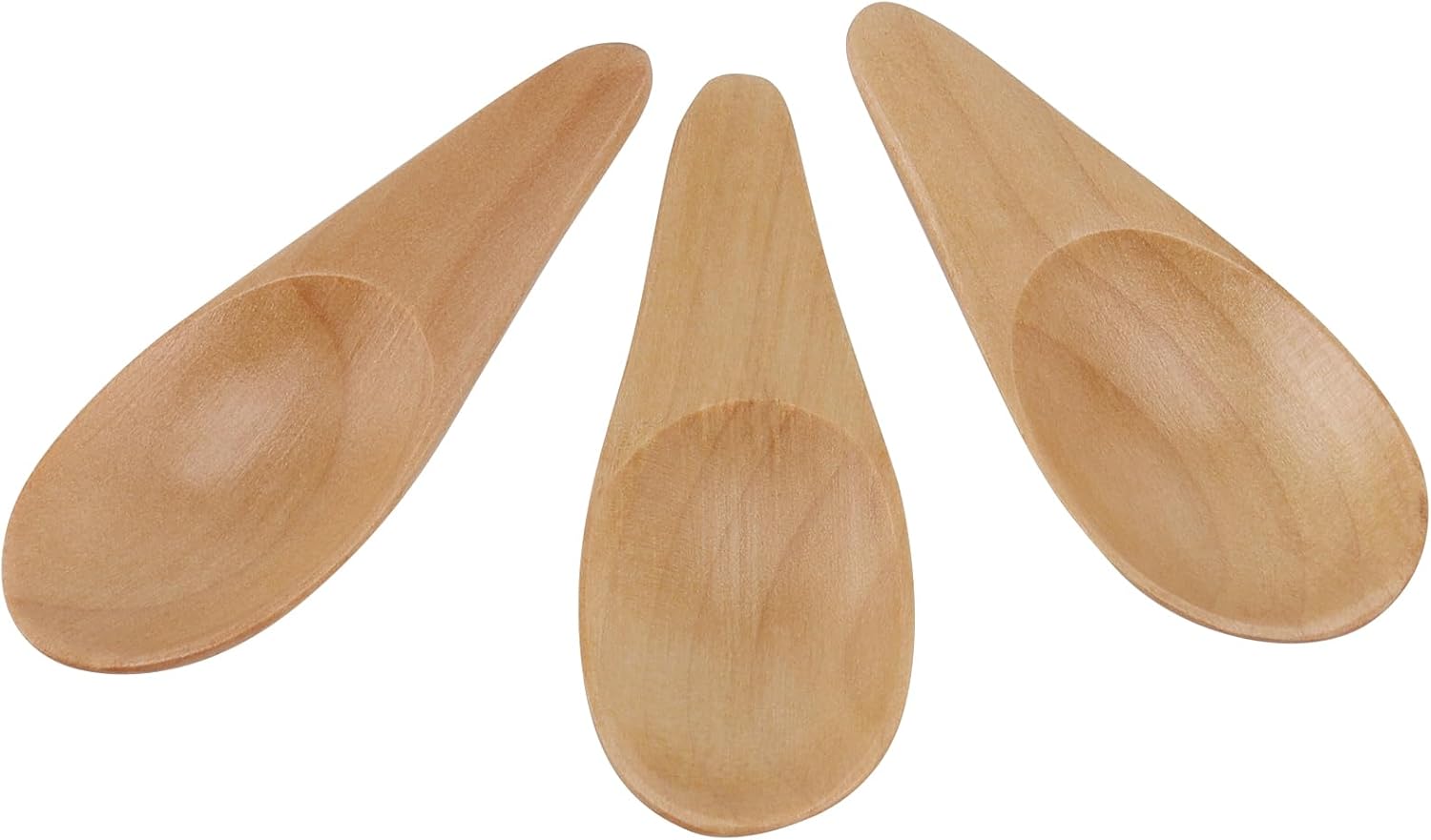 HAKZEON 20 PCS Mini Wooden Spoons, Small Salt Spoon with Short Handle, Small Wooden Spoons for Spice Jars Loose Tea Leaves Candy Coffee, 2.76 inch