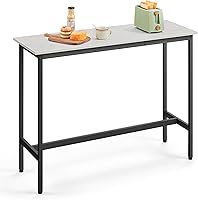 Vista 9 de VASAGLE - Mesa de bar, pequeña mesa de comedor de cocina, mesa alta de pub, mesa de altura para cócteles para sala de fiestas, marco de metal