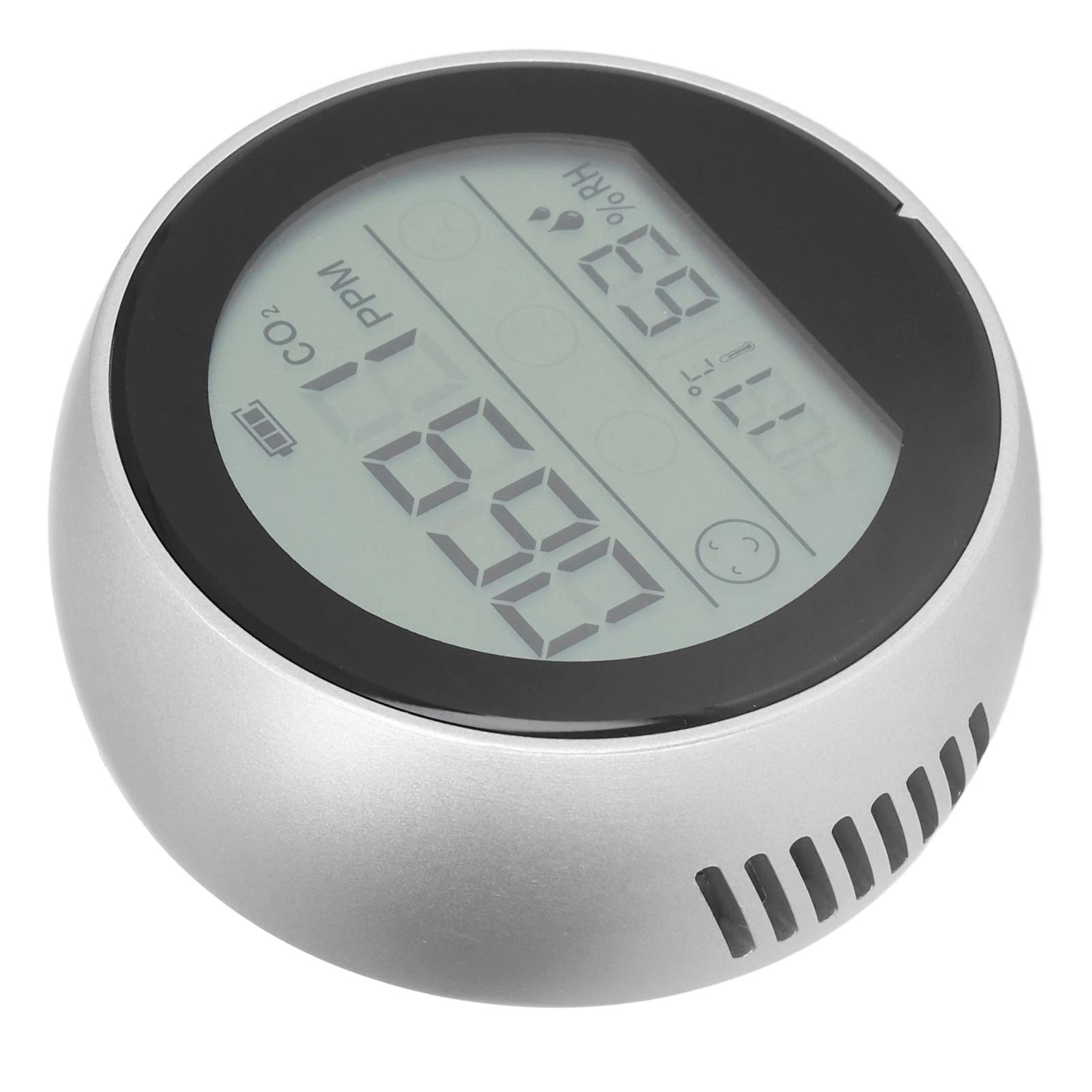 Probador de Temperatura y Humedad para Monitor de CO2 Detector infrarrojo de dióxido de Carbono P8 - para monitoreo de la Calidad del Aire, Uso Industrial y de Laboratorio, (Plata)