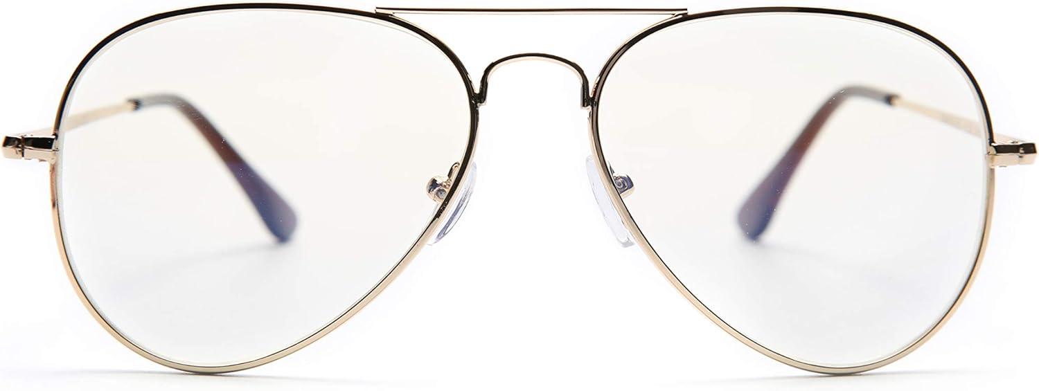 2 Pack Blue Light Blocking Readers Aviator Style Anti Blue Ray and UV Reading glasses for Men and Women