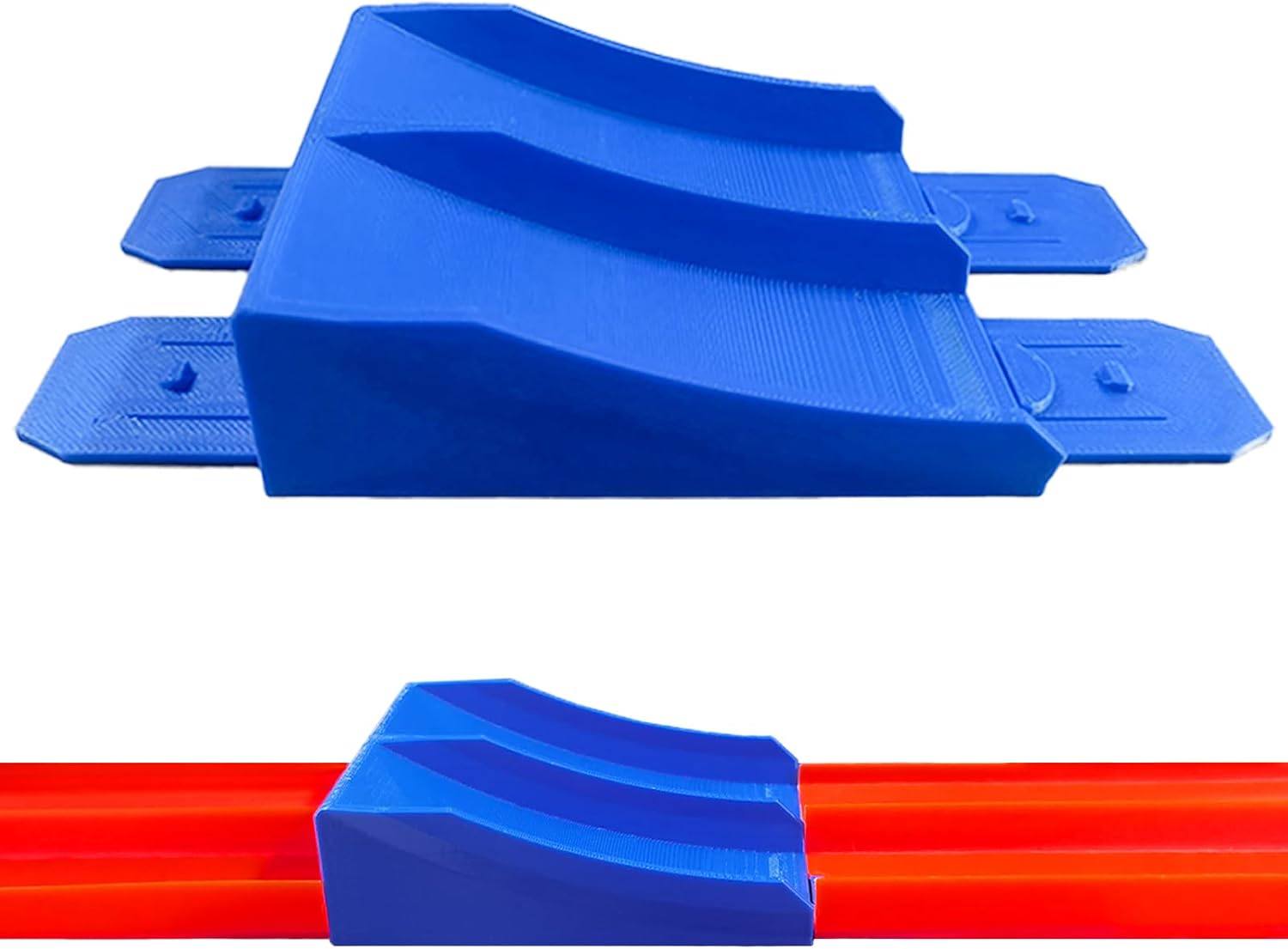 2 Lane Jump Ramp, Racetrack Ramps Compatible with Hot Wheels Track, Durable Plastic Ramps for Track Builder 1pc