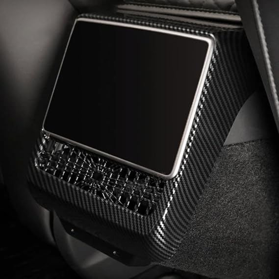 TESLA MODEL Y JUNİPER Karbon Fiber Görünüm Arka Klima Ekranı Koruyucu Çerçevesi (ABS)