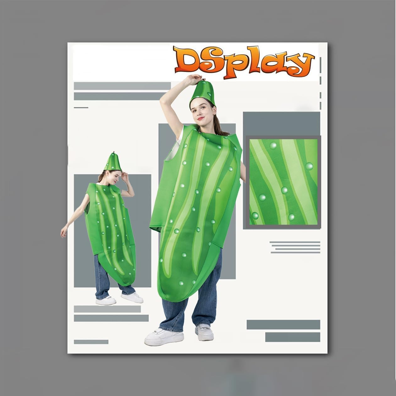 DSplay Unisex Adult Pickle Costume Halloween Green Cucumber Outfits - Image 5