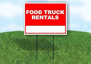 Food Truck Rentals Write On Me Red 18x24 in Single Sided Yard Road Sign w/Stand