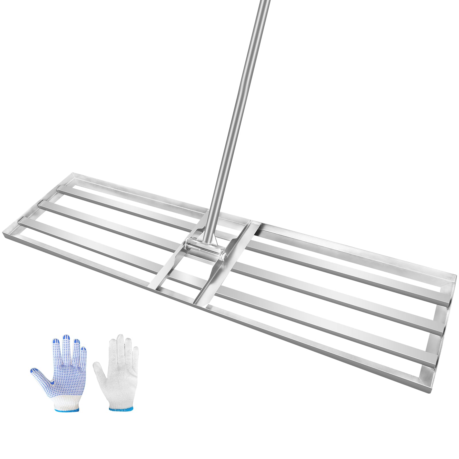 Lawn Leveling Rake, 2024 Upgrade 36x12inch Heavy-Duty Galvanized Steel Lawn Leveler with an Adjustable 78'' Extra Long Handle Lawn Leveling Tool for Yard, Backyard, Garden, Golf, Farm, Pasture