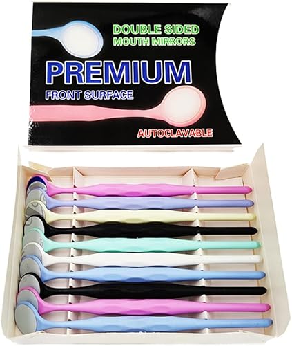 Miniatura 3 de 10 espejos bucales dentales de doble cara, reflector de examen de superficie frontal prémium autoclavable en autoclave