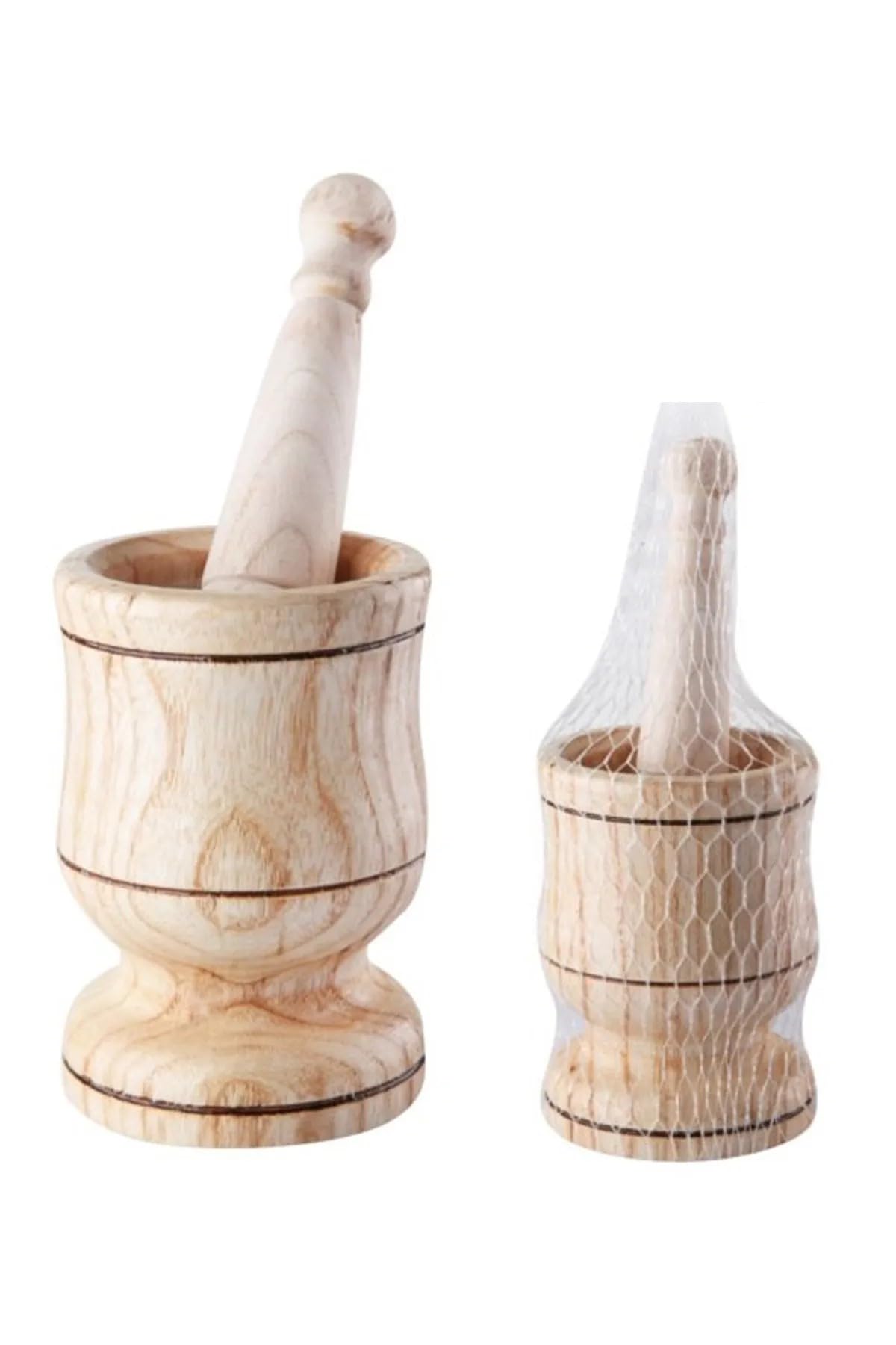 Mortar & Pestle Set, Mortar, Molinillo de especias de mortero de madera hecho de madera, molinillo de especias, tritura fácilmente ajo, jengibre, vainilla, pimienta, nueces, granos de café y especias