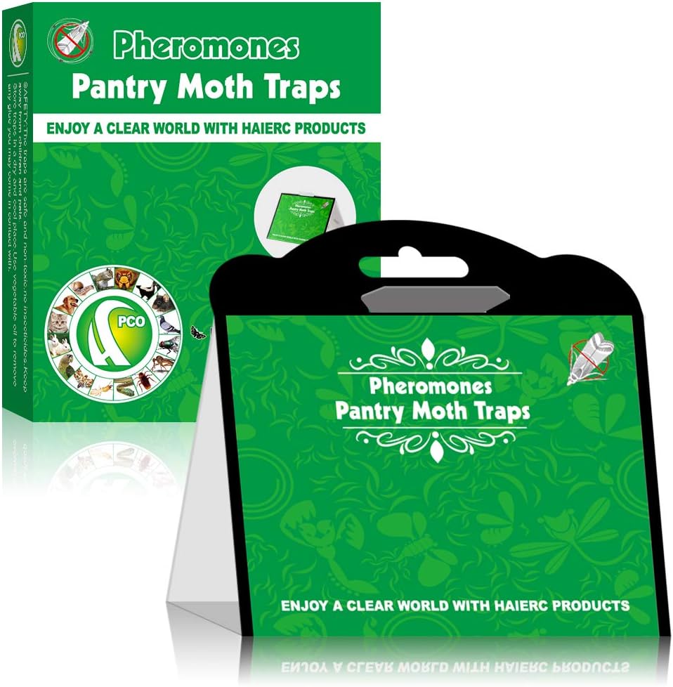 Pantry Moth Traps, Premium Moth Trap with Pheromones Prime, Moth Killer Sticky Glue Trap for Food Meal and Cupboard Moths in Kitchen, Safe, Non-Toxic & Odor Free (6 Pack)