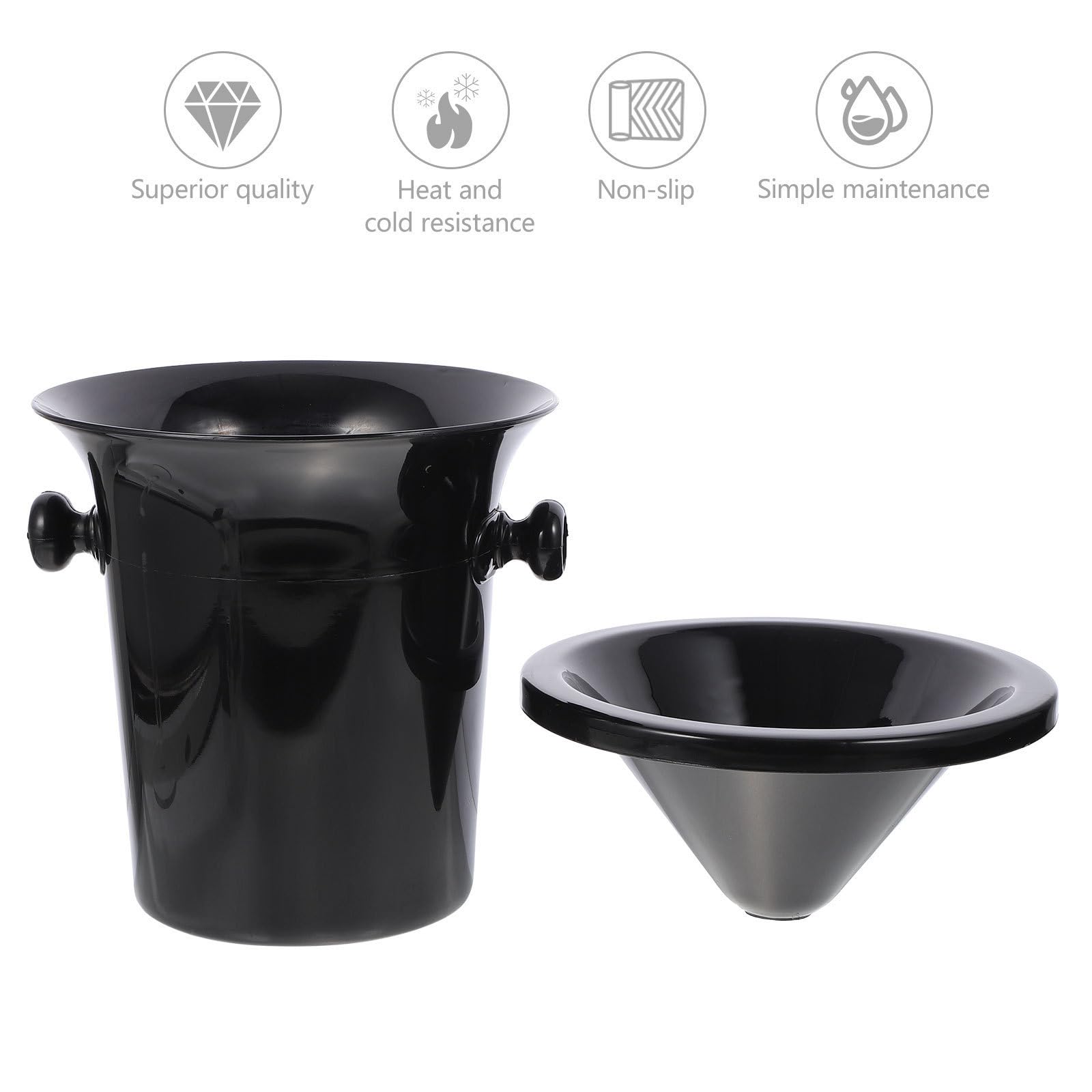 USHOBE 3pezzi Sputacchiere per Vino Nero in Plastico Grande Bocca Rotonda e Doppie Orecchie, Accessori per Degustazioni di Vino e Feste Funzione Anti-Schizzo