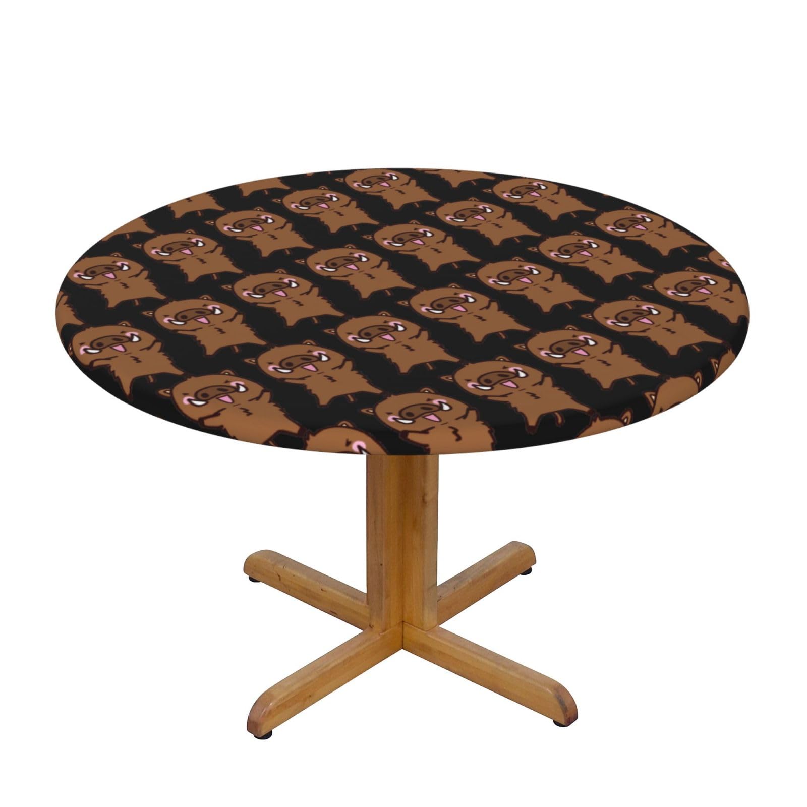 Nappe ronde de mariage avec sanglier sautant pour décoration de table champêtre
