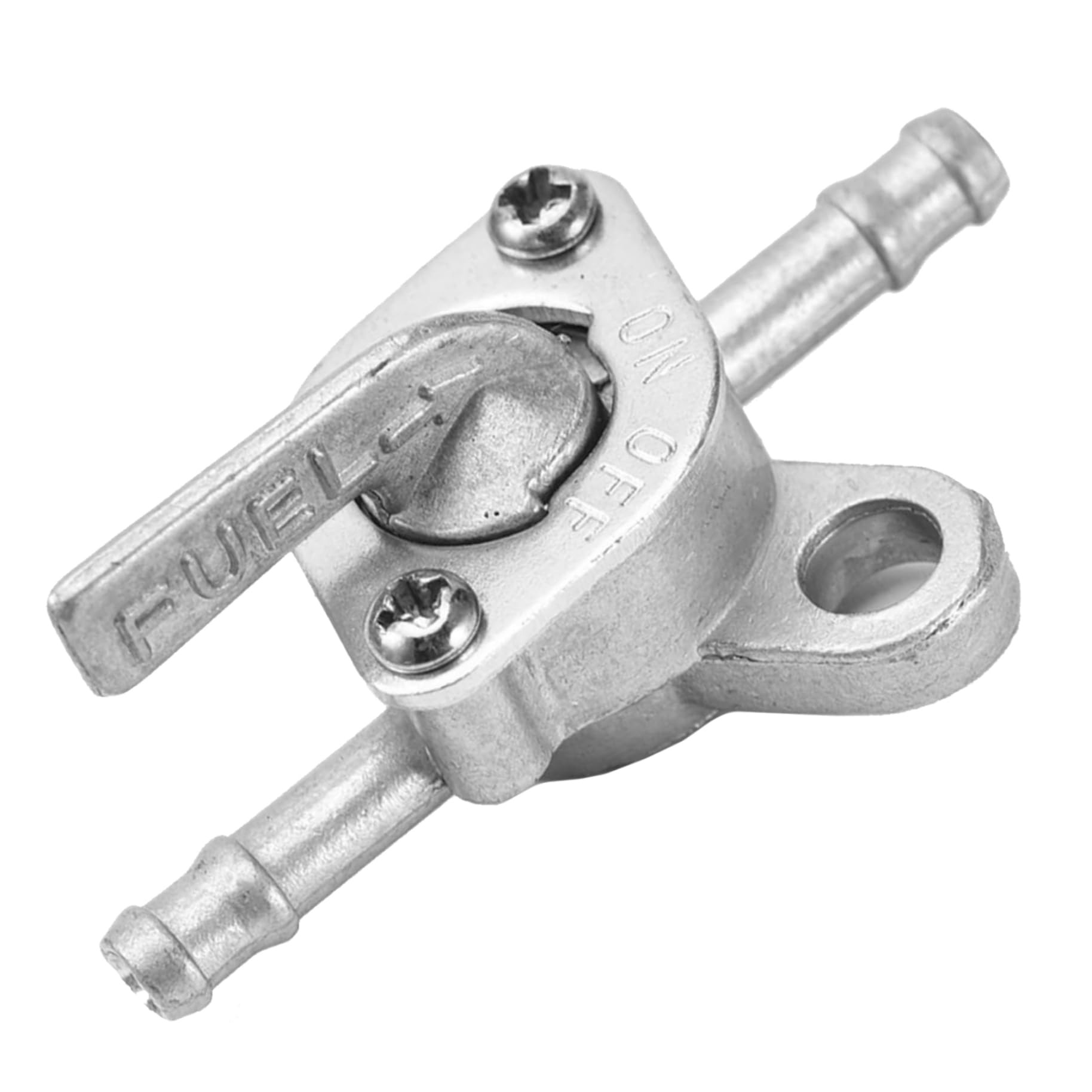 Cakeeyum Silver Fuel Shut Off Valve Zinc Alloy Universal Fuel Petcock On-Off Switch Gas Shut Valve For Motorcycles, Gas, Petcock