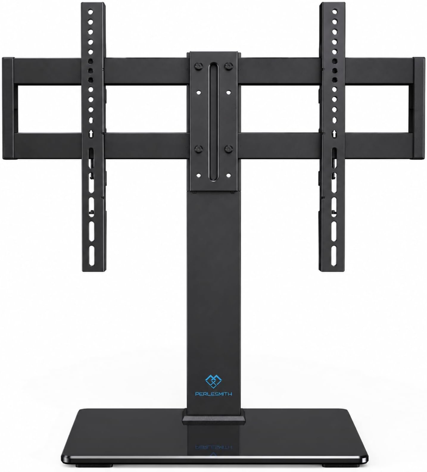 - PERLESMITH Universal Swivel TV Stand for 37-77 inch TVs, Table Top TV Stand Base up to 99 lbs, 4 Height Adjustable Universal TV Legs with Tempered Glass Base, Max VESA 600x400mm, PSTVS02-N1
