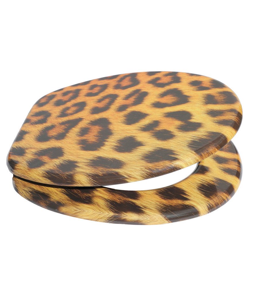 Sanilo Tapa de inodoro, gran selección de atractivos asientos para WC y duradera de madera (Leopardo)