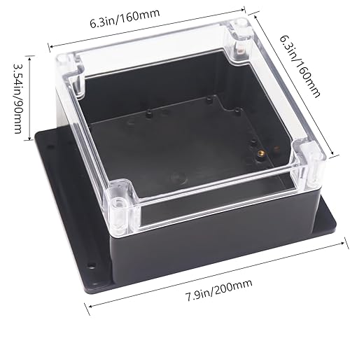 Miniatura 44 de Project Box - Caja de conexiones impermeable IP65, cajas eléctricas de plástico ABS, caja electrónica para proyectos de bricolaje, caja de Negro