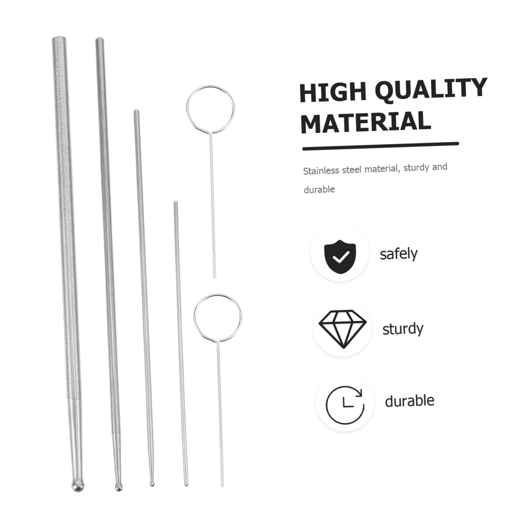 6 Pezzi per Sessaggio dei Rettili Kit Professionale per Serpente Strumento di Rilevamento in Acciaio Inossidabile Design Sfera Liscio Identifica Maschi e Femmine