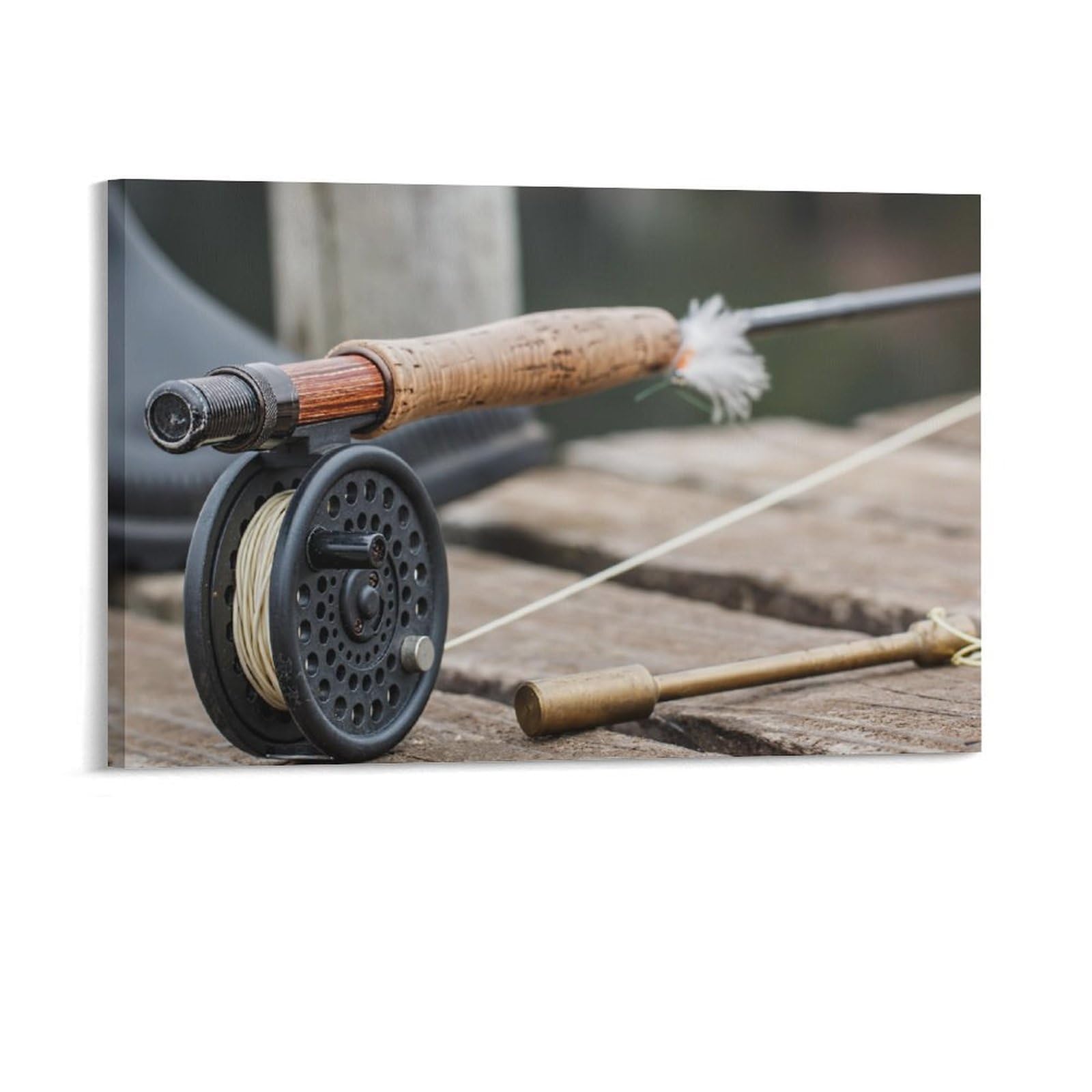 Fly Fishing Trout Rod Reel Room Aesthetics Posters Canvas Posters Bedroom Decoration Sports Office Decoration Gifts Wall Art Decoration Printing Posters 16x24inch(40x60cm)