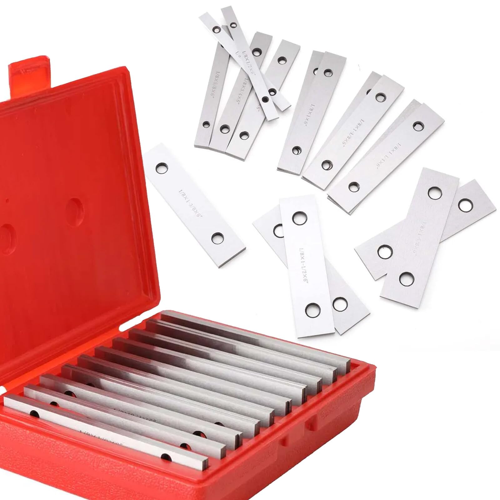 NICCOO 10 Pair Parallel Blocks Precision Steel Thin Parallel Bar Set Machinist Tools for Lathe Milling Machine with Storage Case