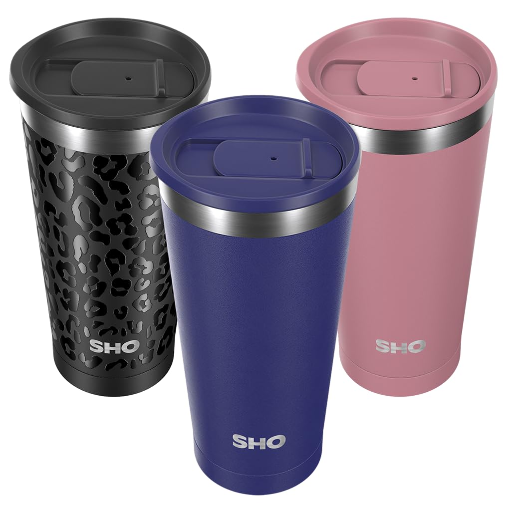 SHO Calix Insulated Stainless Steel Coffee Cup (Midnight Blue, 500ml)
