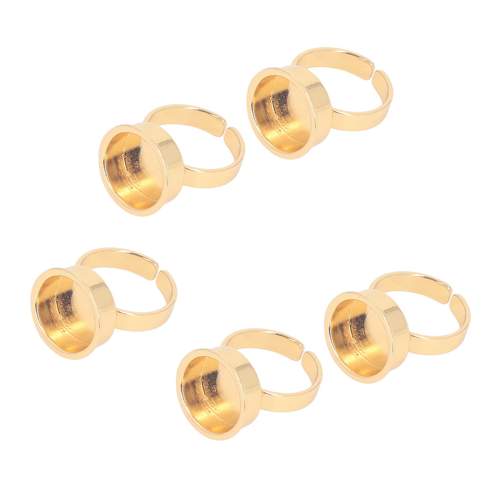 5pcs Rings Cups Stainless Steel Reusable Individually Packaged Portable Ink Pigment Cups for Microblading (Genericog7n6i1dm2-12)