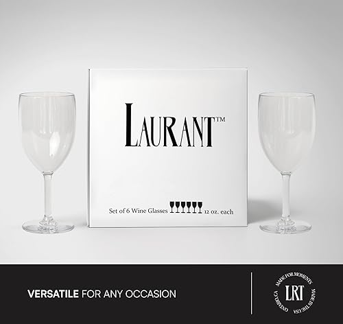 Miniatura 10 de LAURANT Copas de vino de plástico irrompible transparente Tritan aptas para lavavajillas, sin BPA, perfectas para fiestas y vacaciones (juego de