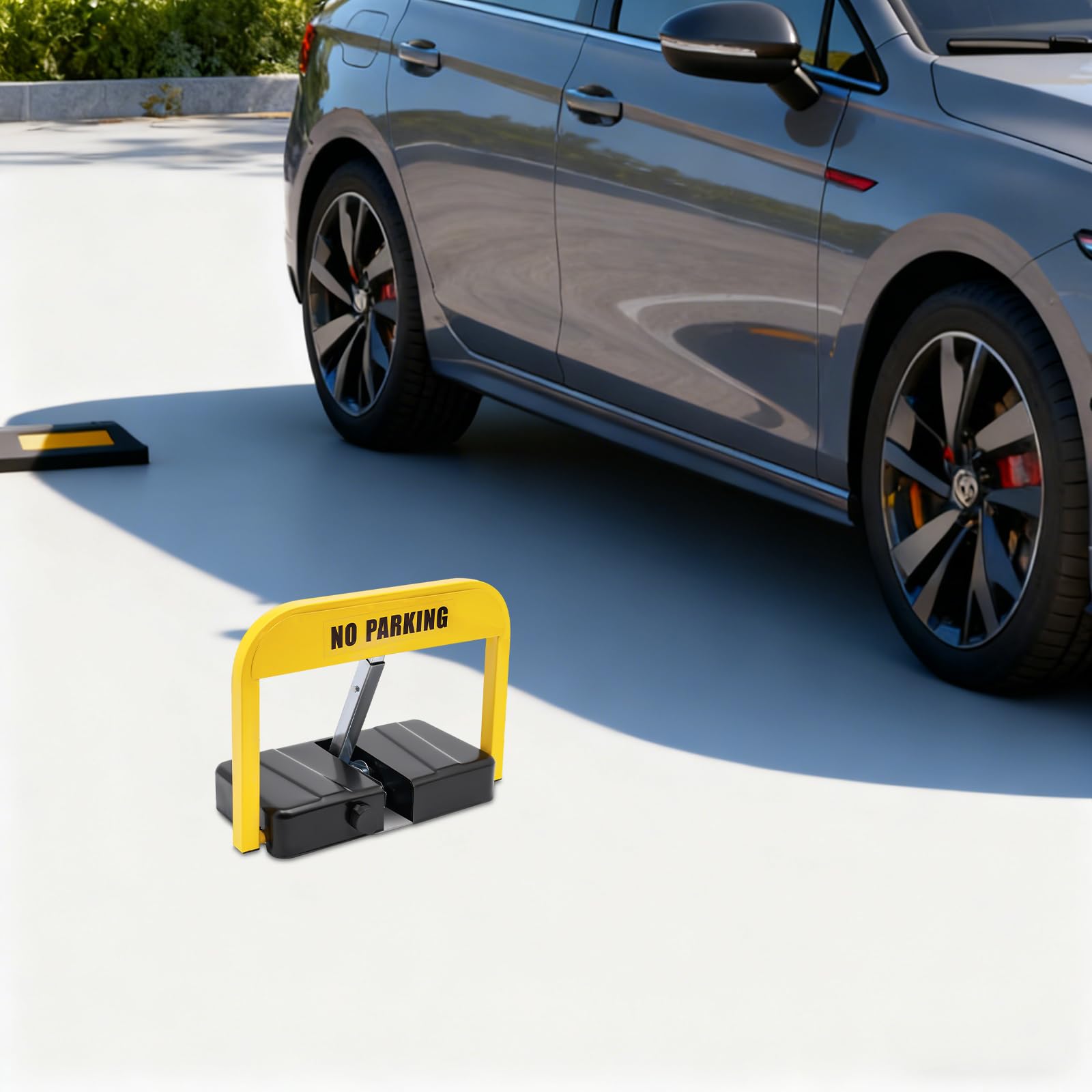 Barrière de Parking pliable avec 2 télécommandes Arceau Parking | Portée 15 m-Batterie remplaçable - Avec bande réfléchissante-Charge maximale 3T & IP67-42 x 31 cm (l x H)