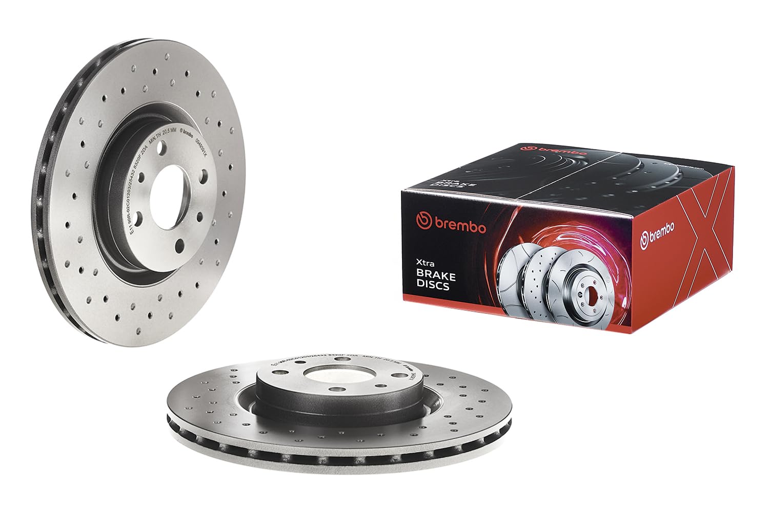 Brembo Xtra 09.4939.1X - Disco Freno Forato Anteriore, Set di 2