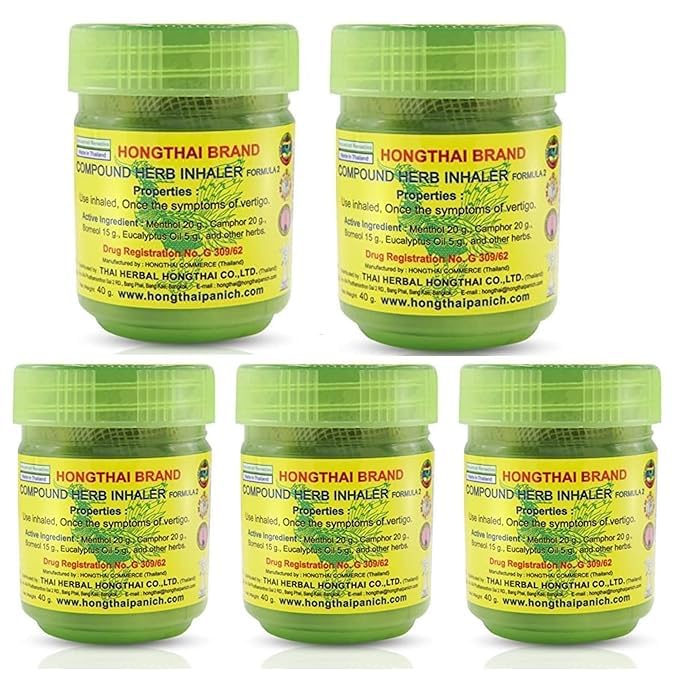 TWIN SWAN Hongthai Herb Inhaler Traditional Thai Compound Herbal Inhalant Pack Of 5