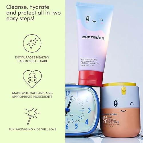 Miniatura 4 de Happy Morning DUO Kids Spa Headband para niñas paquete de cuidado de la piel limpio y vegano  Lavado facial Cloud + crema facial mineral SPF 20  No