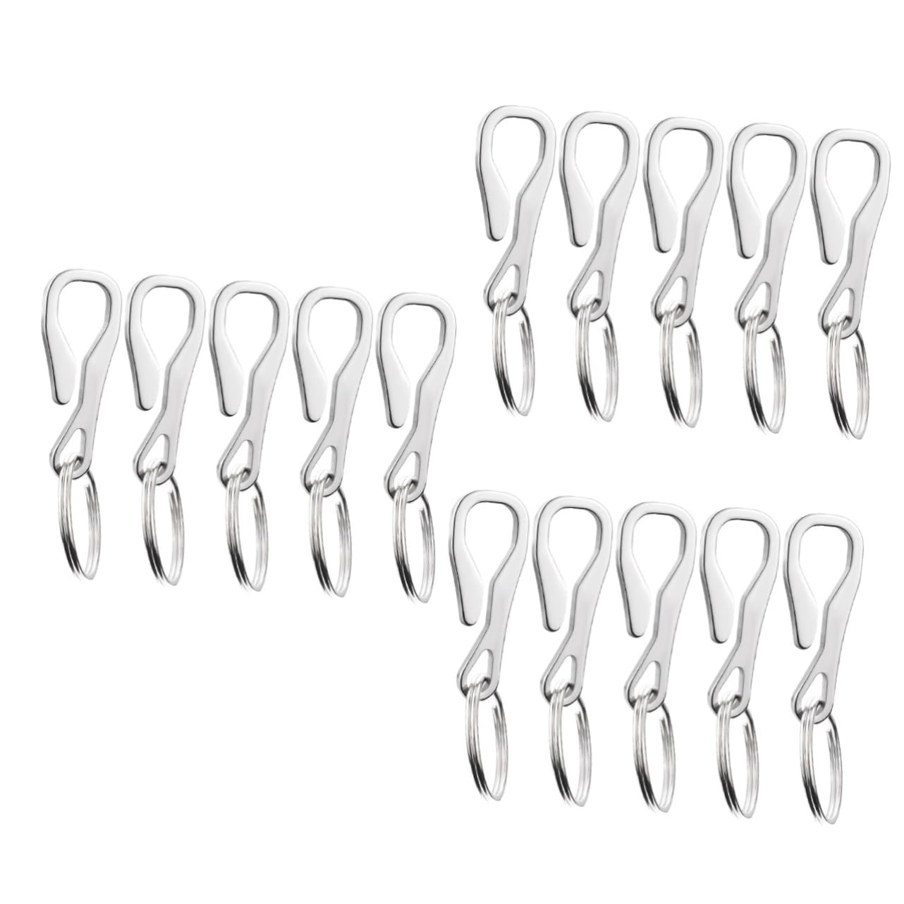 BESPORTBLE 15pezzi Moschettone Portachiavi Acciaio Inossidabile Clip Leggera e Duratura per Appendi Chiavi Borse e Accessori da Viaggio