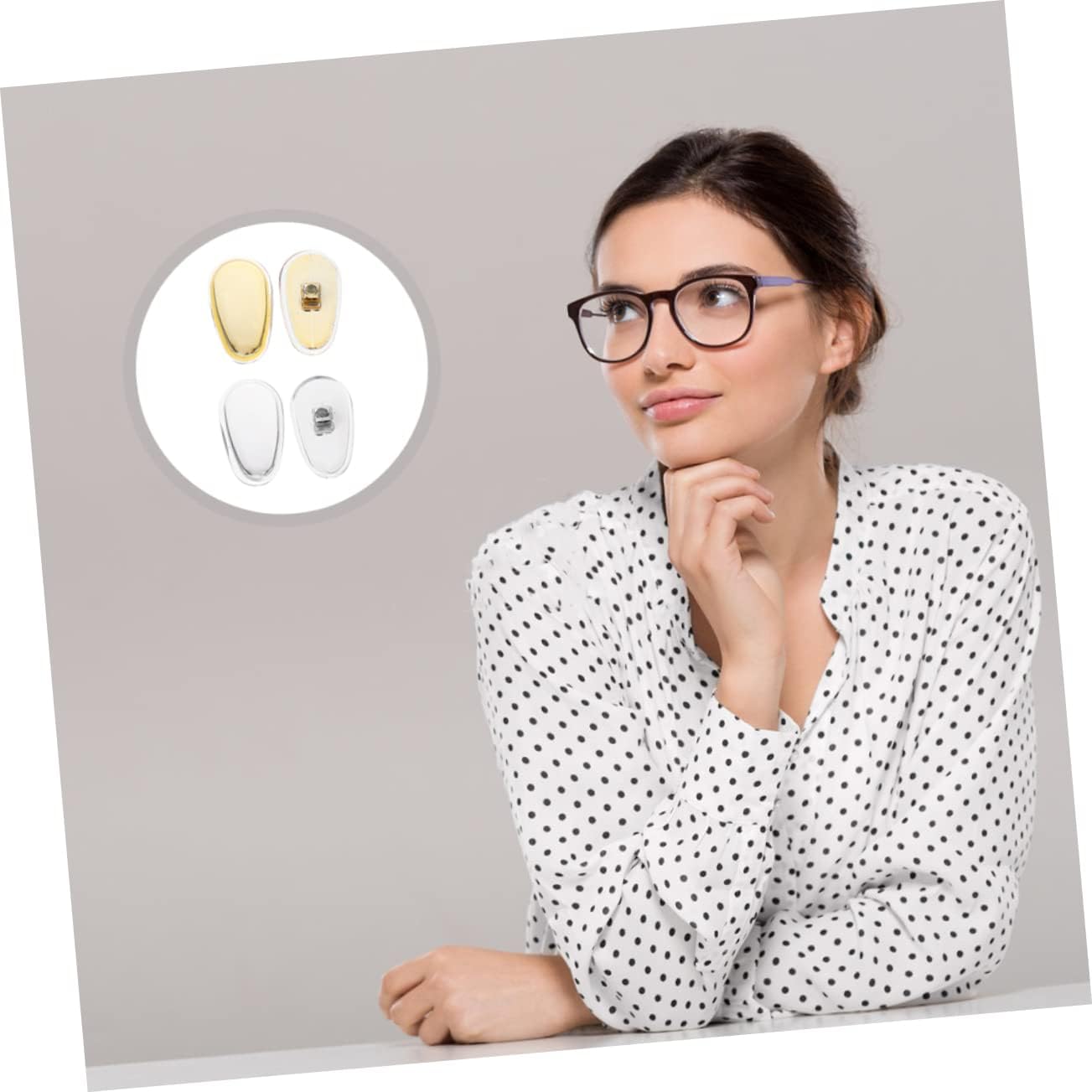 12pairs Silicone Eyeglass Nose Pads for Comfortable Wear Nose for Glasses Full-Frame and Sunglasses Gold Silver