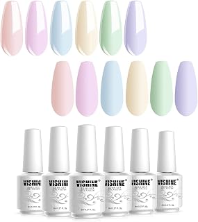 Vishine Pastel Gel Nail Polish Set - Spring Summer Candy Color Gel Polish, Soak Off Gel Polish Set, Nail Lamp Required, 8ml Each Bottle Decorations Nail Art Gifts Box