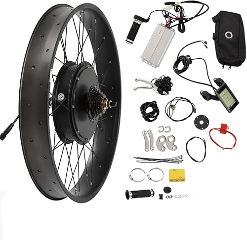 Kit de conversión de rueda delanteratrasera de bicicleta eléctrica de 48 V, kit de motor de neumáticos de nieve sin escobillas para bicicleta