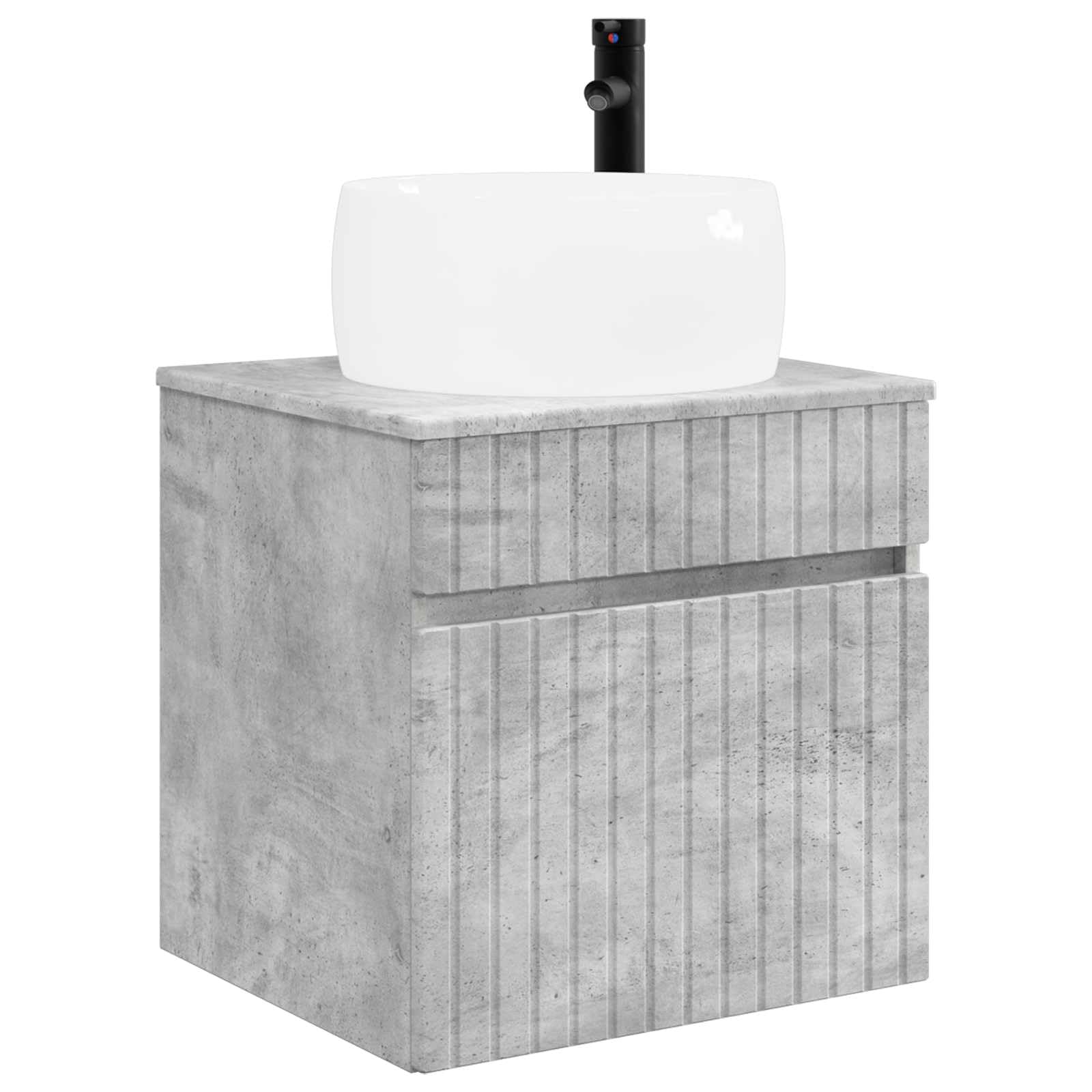 Vidaxl Concretegrey Wall-Mounted Sink Vanity Concrete Grey 49 X 44.5 X 66 Cm,