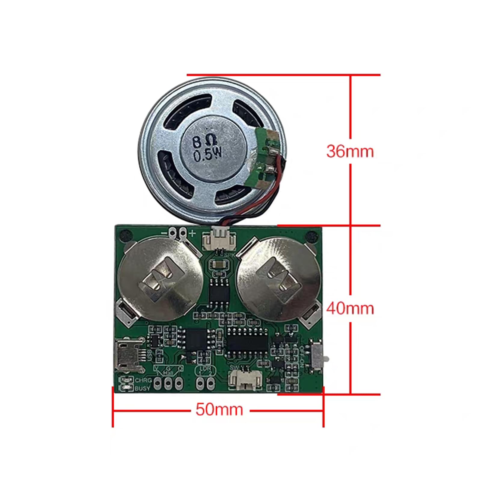 Module sonore programmable USB rechargeable 4 Mo de mémoire pour projets électroniques et douanes