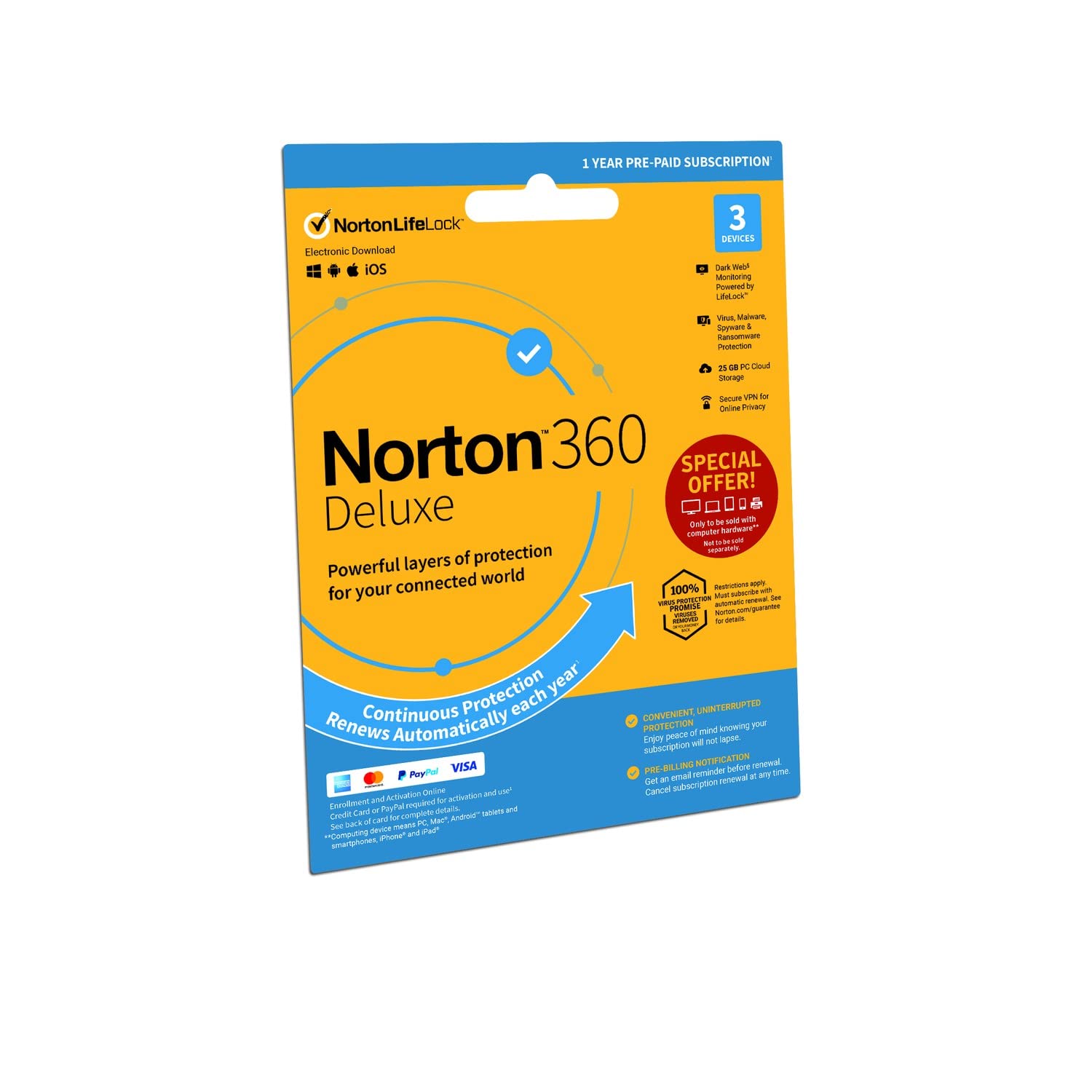 Norton Dark 360 Deluxe Internet Security With Vpn 3 Devices 12 Month Subscr