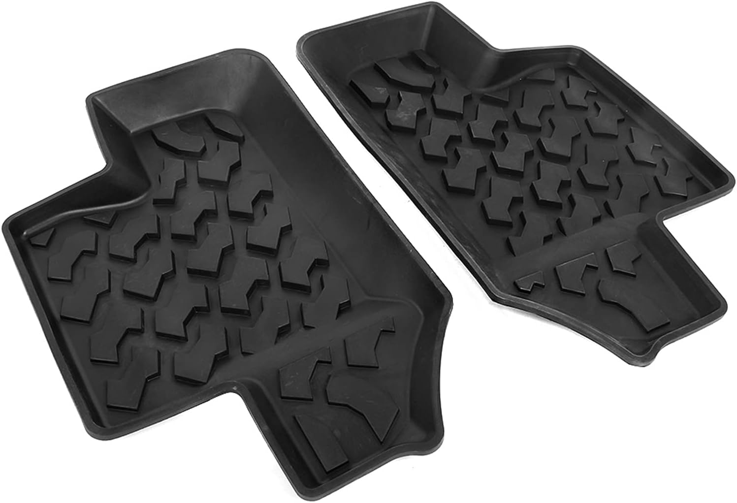Car Floor Mat Black Rubber Pair Rear Floor Mat Non Slip Rubber Door Foot Pad Fits for for Jk 2 Doors 2007 2017