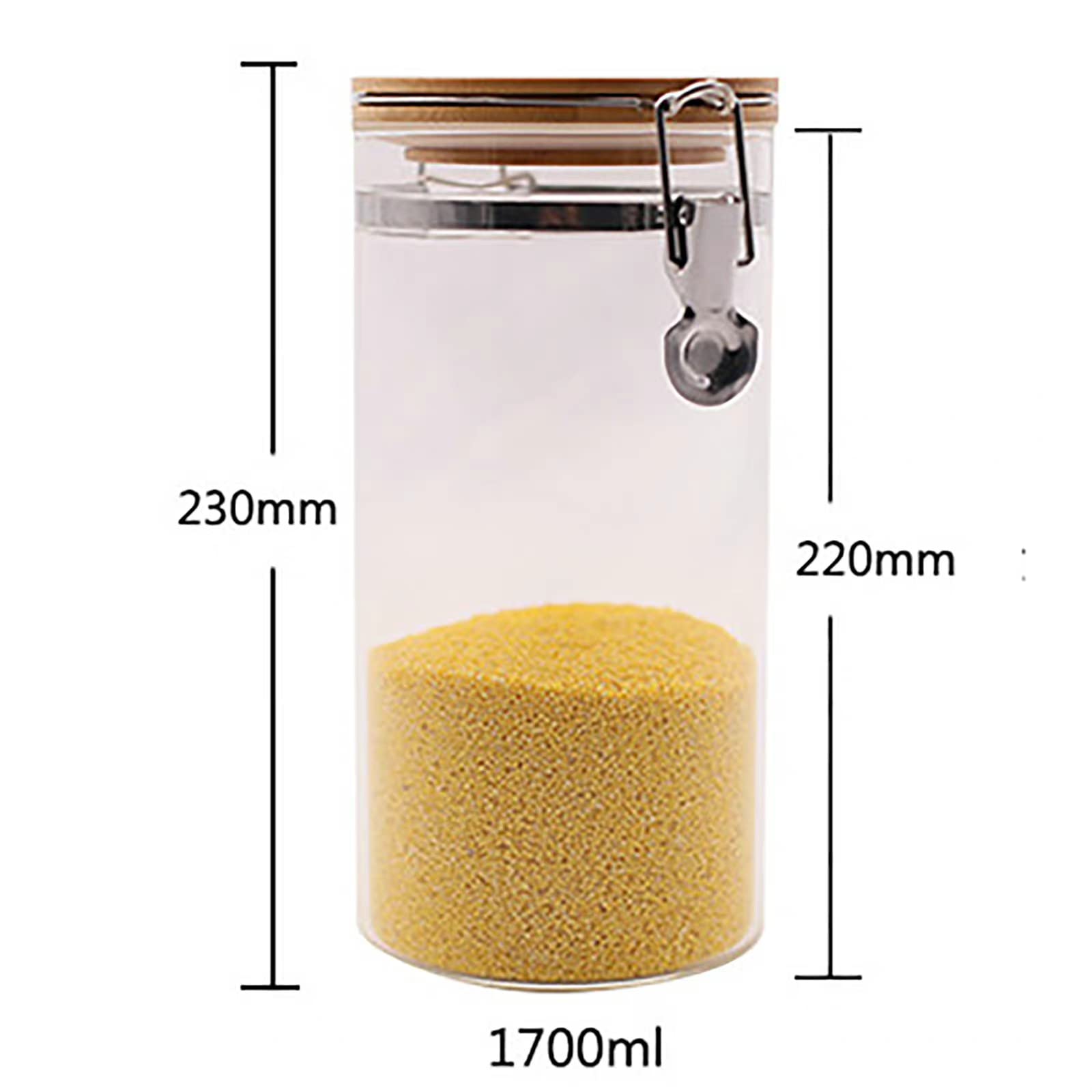 Amazon｜ホウケイ酸ガラスジャー 竹蓋付き 密閉型ストレージジャー