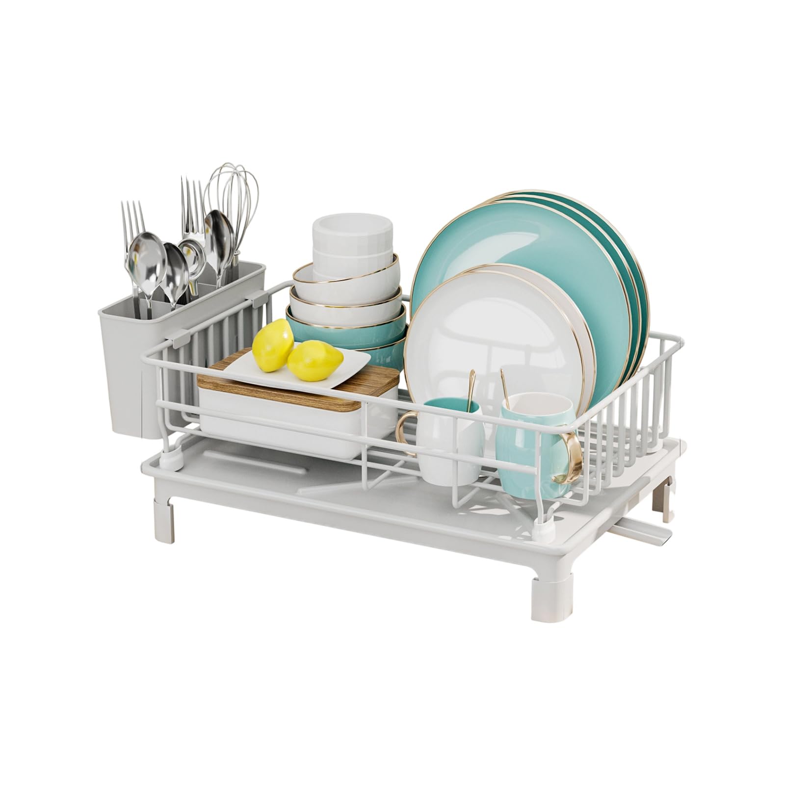 HDOYTXXM Iron Countertop Stand Highlighting Removable Addition Basket and Effective Effluent Answer 38x26x15cm Countertop Drying Rack
