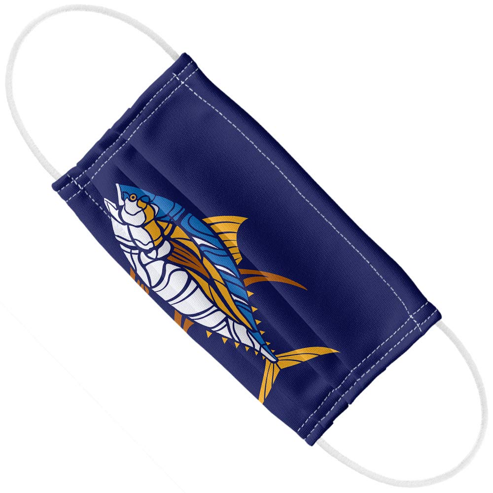 Tuna Fish Design 1-Ply Reusable Face Mask Covering with Adjustable Nose Wire, Unisex