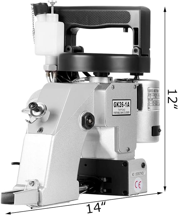 Bag Closing Machine Electric Sewing Bag Closer Machine Automatic Oiling Portable Industrial Closing Seal Sack Sewing for Woven Bag Packing Stitcher