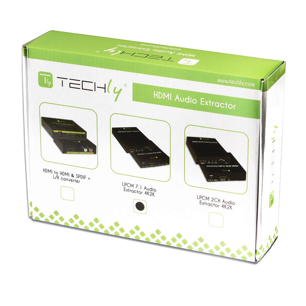 Techly 025756 Estrattore Audio LPCM 7.1 da HDMI 4K UHD 3D Nero