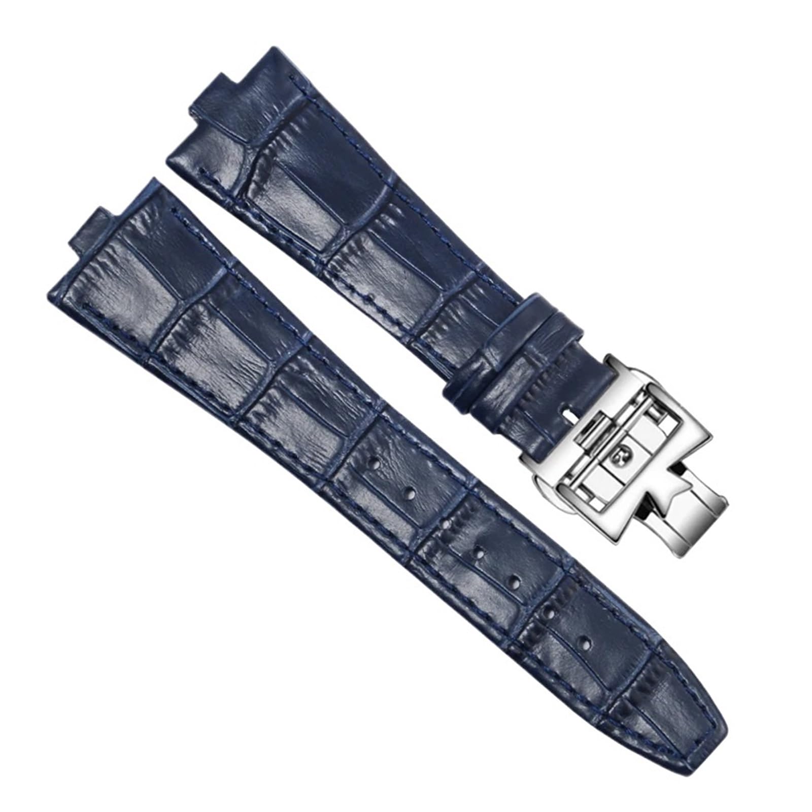 Bracelet de montre en cuir de vachette bleu idéal pour vos rendez-vous d'affaires