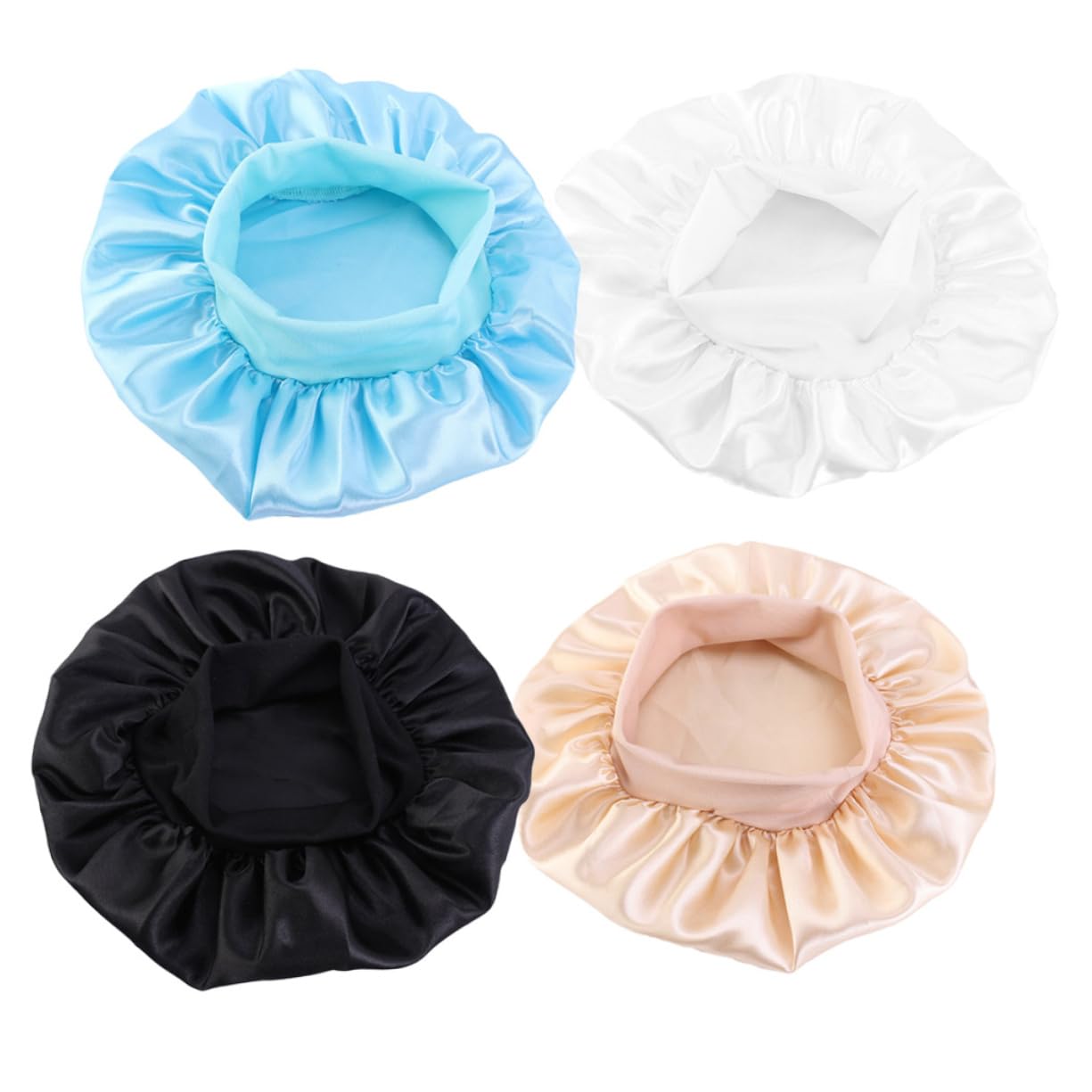 Housoutil 8piezas Gorro Elástico Cuidado Del Cabello Redondos De Color Gorro De Noche Cómodo y Transpirable Para Khaki